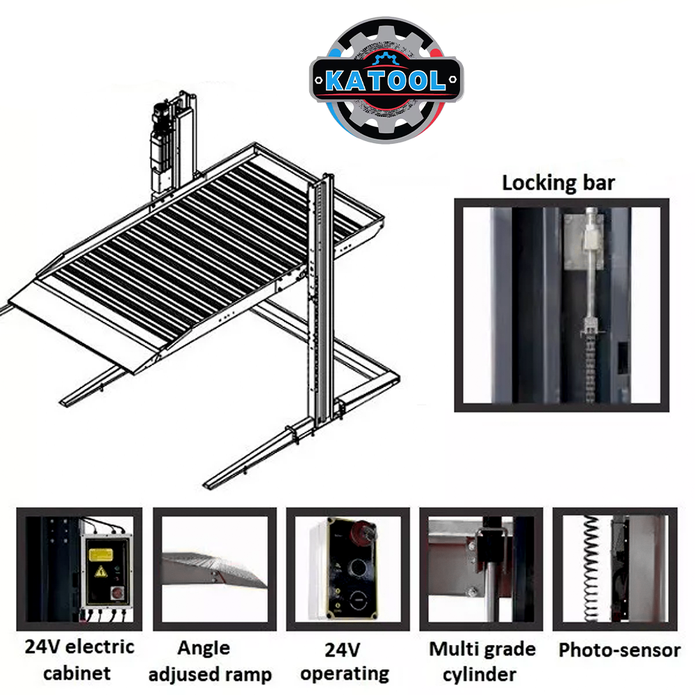 Katool | KT-P2700 6600 lbs Two-Post Platform Parking Lift