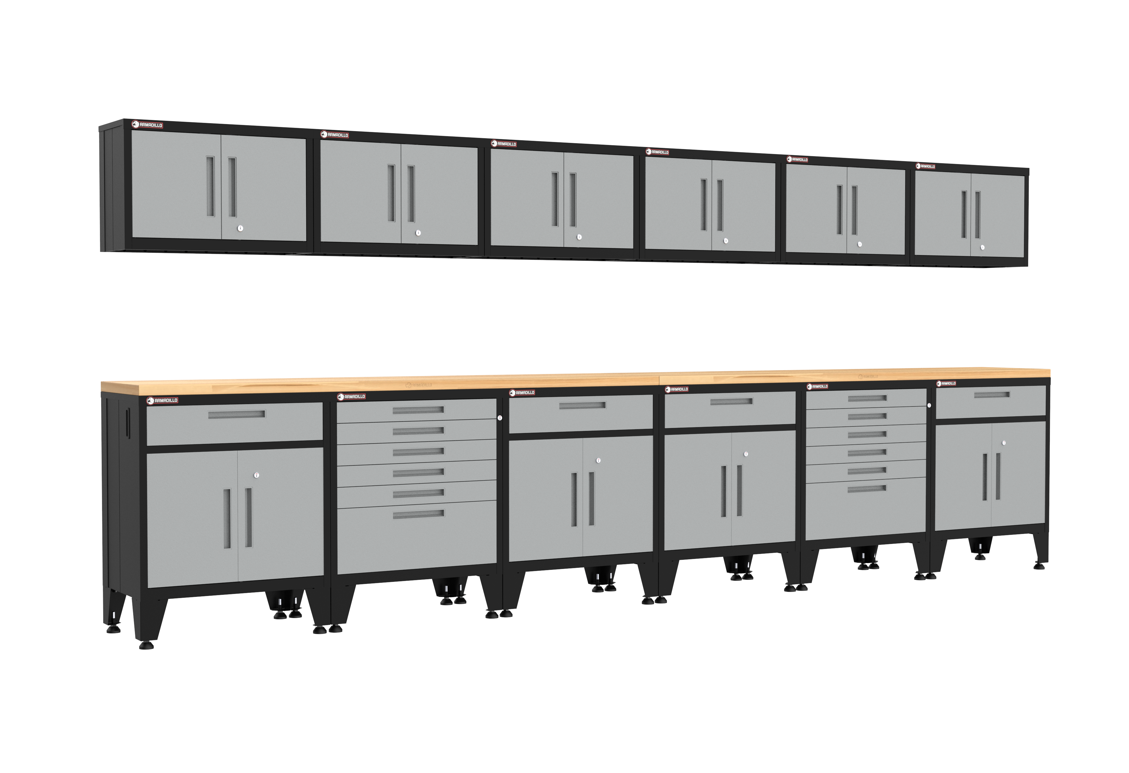 Armadillo Tough 14-Piece Set with Levelers - Grey (102G)