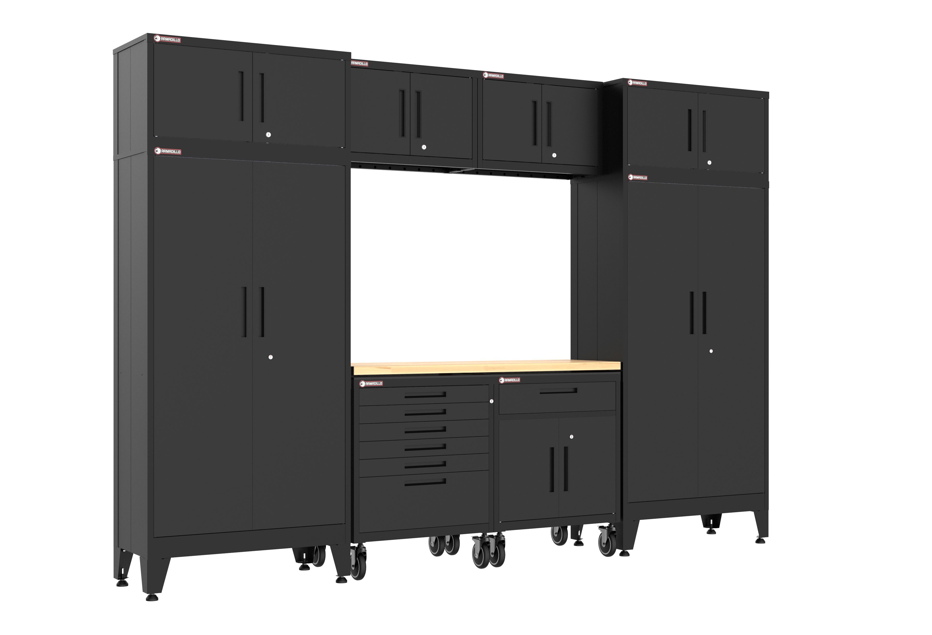 Armadillo Tough 9-Piece Set with Wheels - Black (105B)