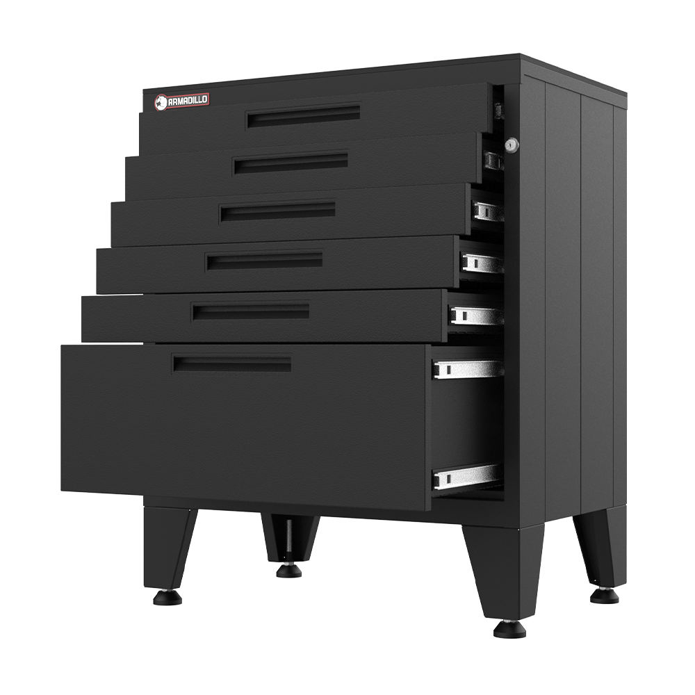 Armadillo Tough 6-Drawer Garage Tool Cabinet in Black