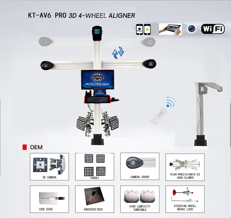 Katool | KT-AV6 Wheel Alignment Machine Works on 2 Post & Scissor Lift