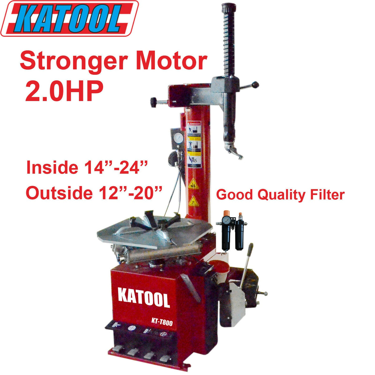 Katool KT-T800 Tire Changer + KT-B750 Wheel Balancer Combo with Motorcycle Adapter Kit (KT-MC1 + KT-MC2 Combo)