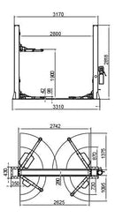 Katool | KT-H120D 12,000lbs Two Post Lift Single Lock Release Auto Lift Car Lift