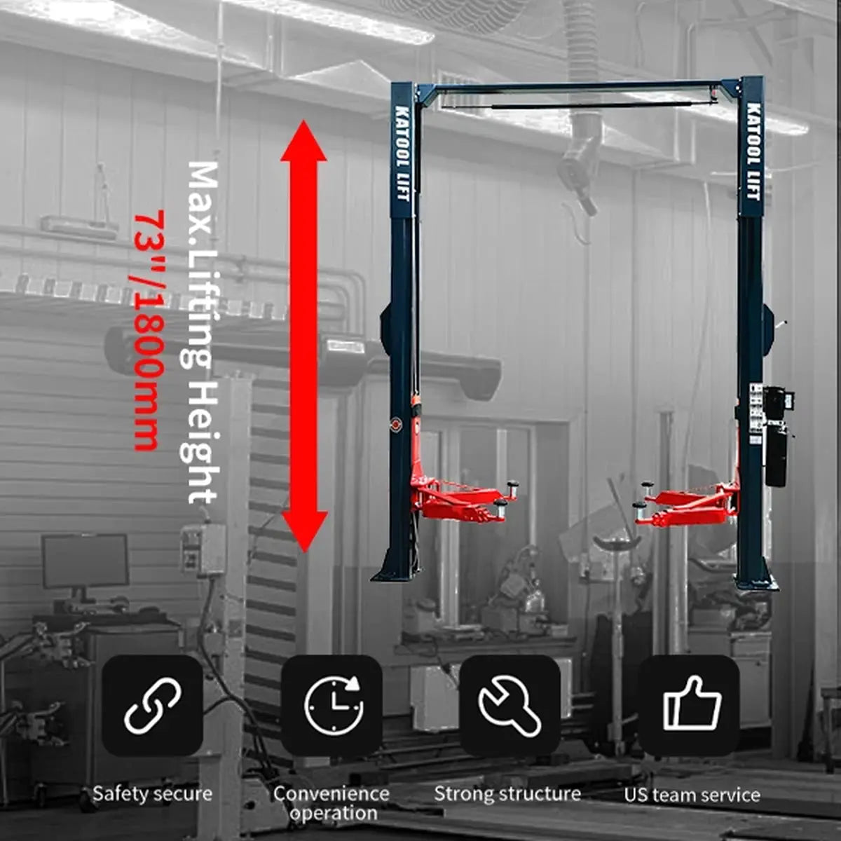 Katool KT-M140XD 14,000 lb 2-Post Overhead Car Lift