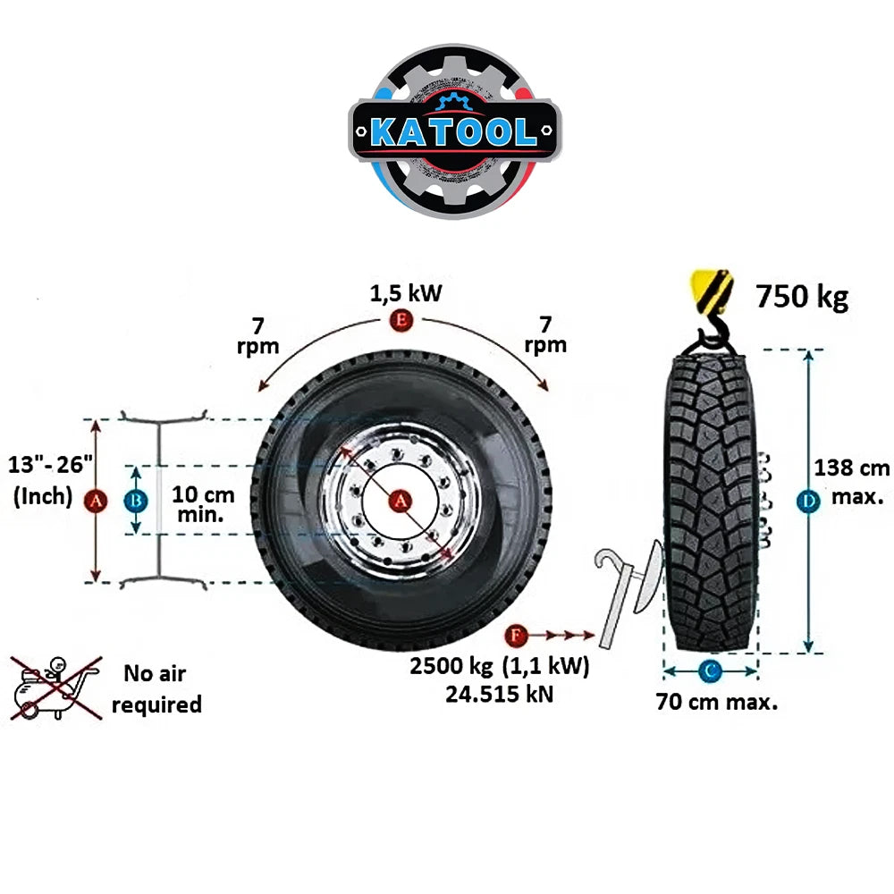 Katool KT-308 Mobile Tire Changer (Truck & Car)