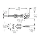 18.5" Grade 70 Chain Extension with Forged Grab Hook