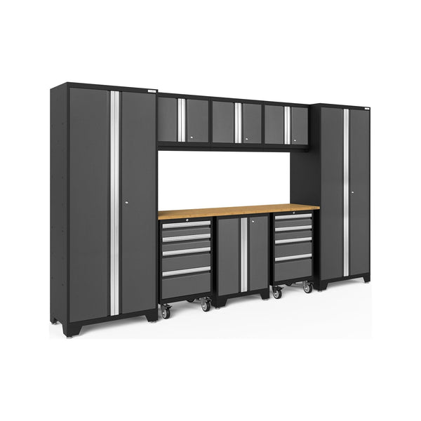 NewAge Bold Series 9 Piece Cabinet Set With 2 Tool, Base, Wall Cabinets and 30 in. Lockers