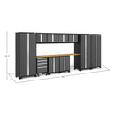 NewAge Bold Series 12 Piece Cabinet Set With Tool, Base, Wall Cabinets and 3 Lockers