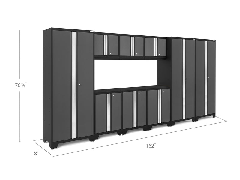 NewAge Bold Series 9 Piece Cabinet Set With Base, Wall Cabinets and 30 in. Lockers