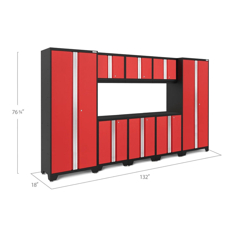 NewAge Bold Series 8 Piece Cabinet Set With Base, Wall Cabinets and 30 in. Lockers