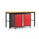 NewAge Pro Series 2 Piece Cabinet Set with 84 in. Workbench and 42 in. Base Cabinet on Casters