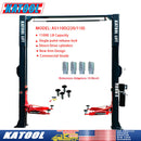 Katool | KT-AS110D Two Post Asymmetrical Vehicle Lift 11,000lbs Single Point Lock Release