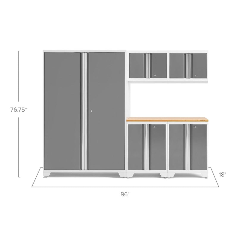 NewAge Bold Series 6 Piece Cabinet Set With Base, Wall Cabinets and 48 in. RTA Locker