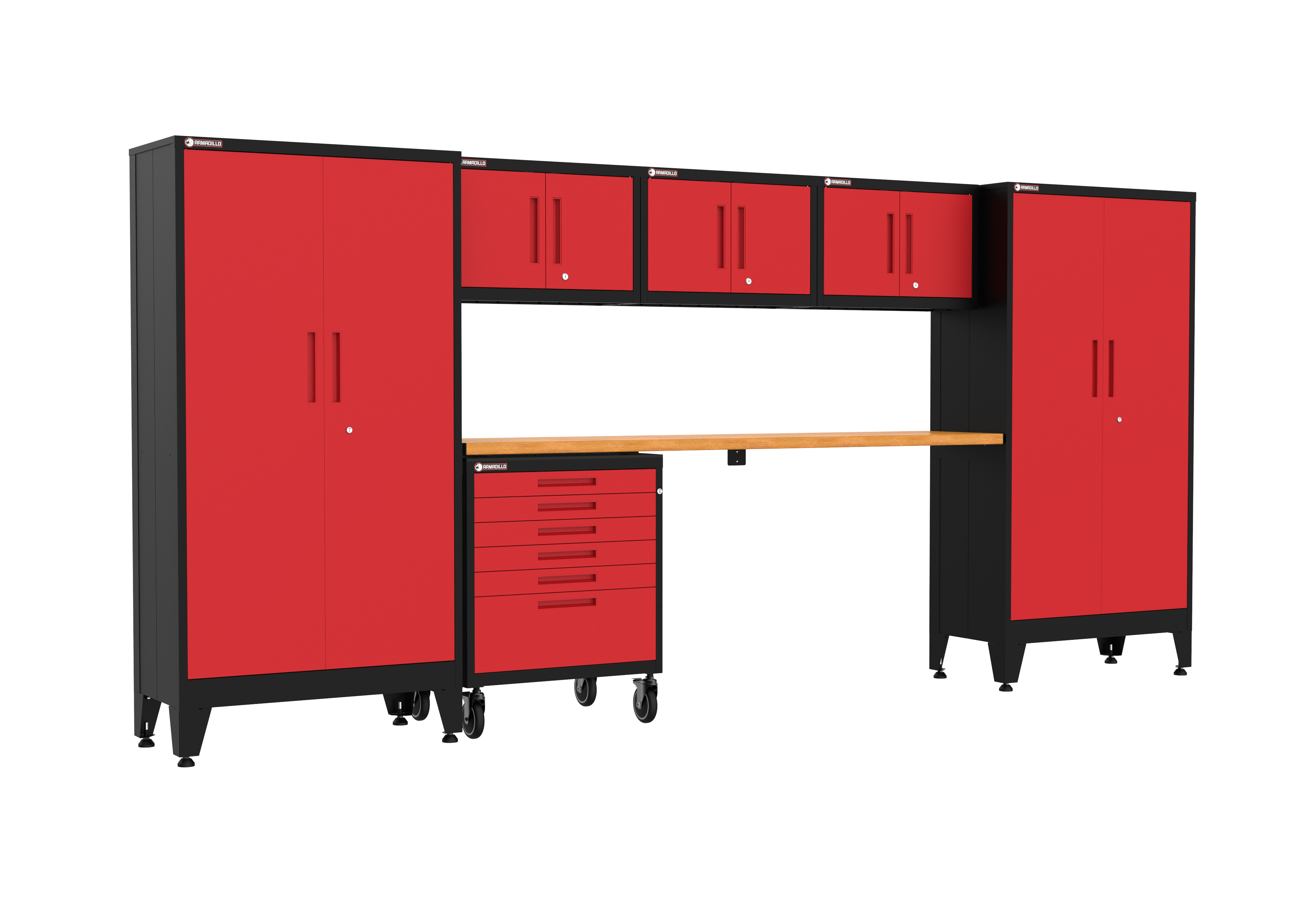 Armadillo Tough 7-Piece Set with Wheels - Red (17R)