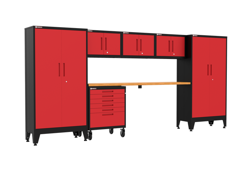 Armadillo Tough 7-Piece Set with Wheels - Red (17R)