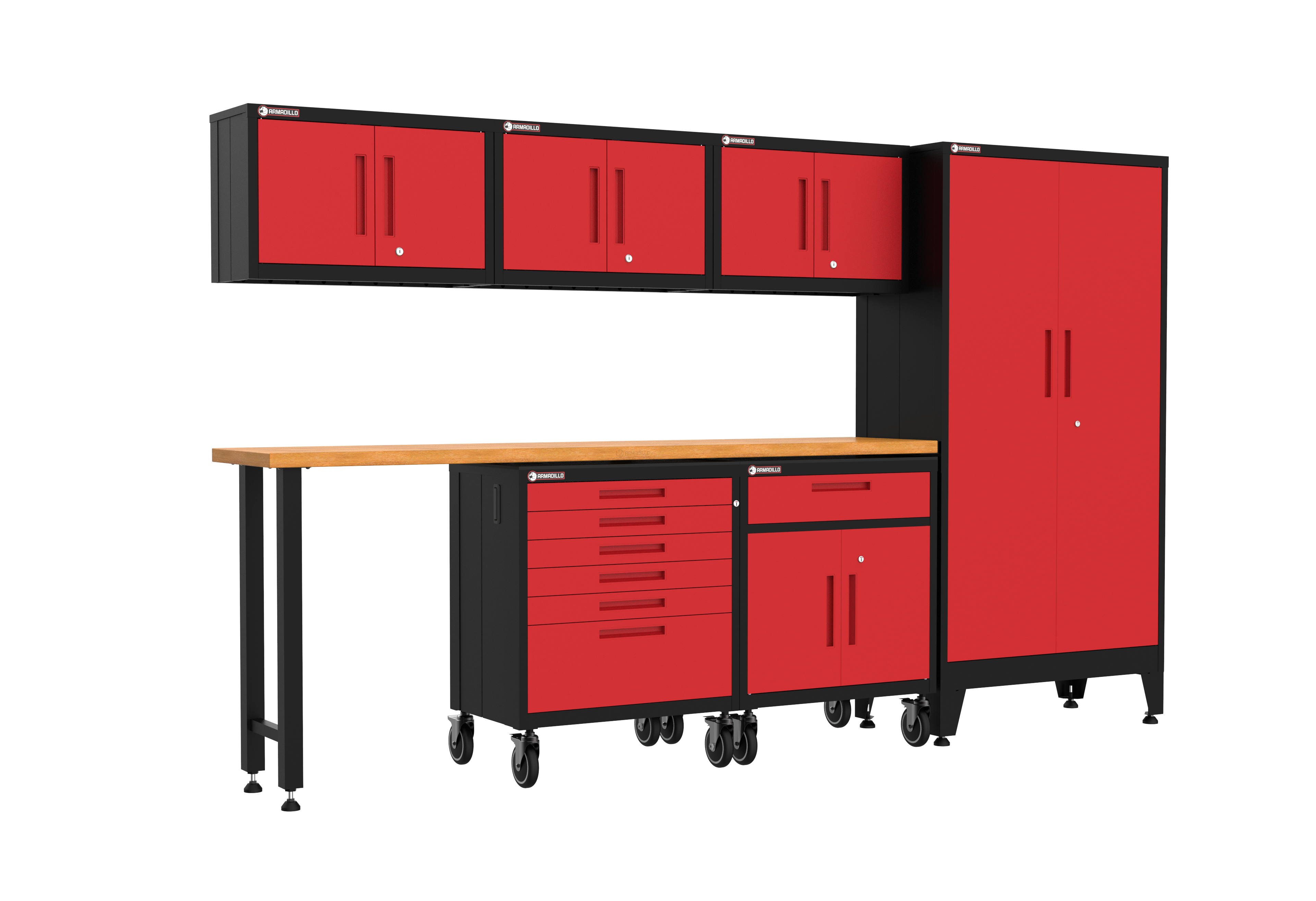 Armadillo Tough 7-Piece Set with Wheels - Red (20R)