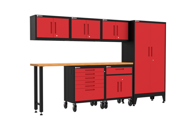 Armadillo Tough 7-Piece Set with Wheels - Red (20R)