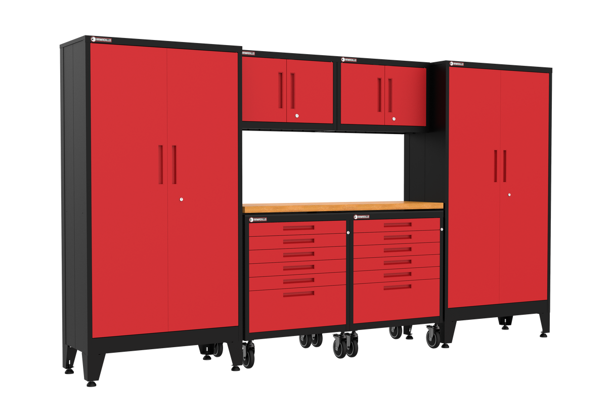 Armadillo Tough 7-Piece Set with Wheels - Red (21R)