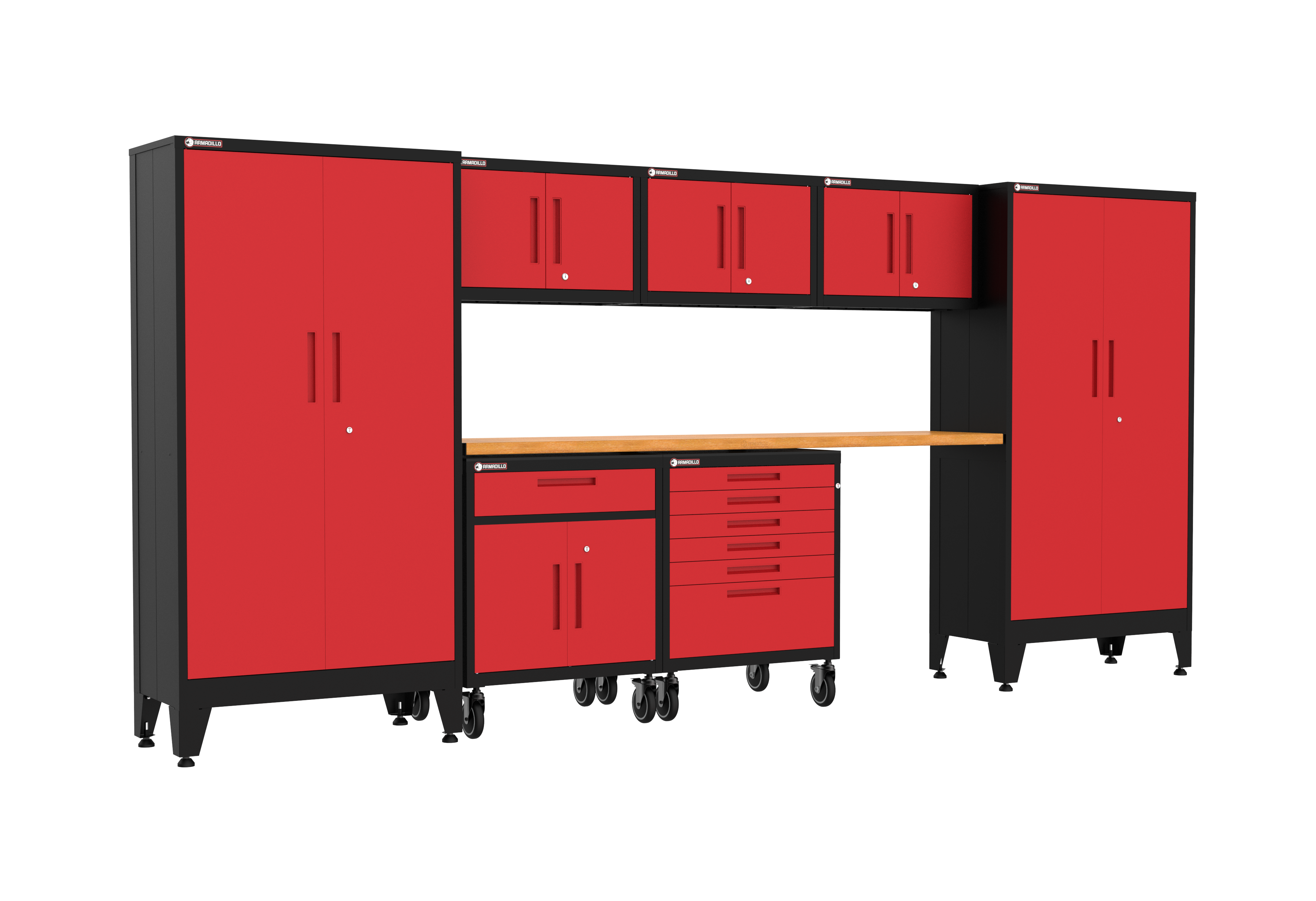 Armadillo Tough 8-Piece Set with Wheels - Red (22R)