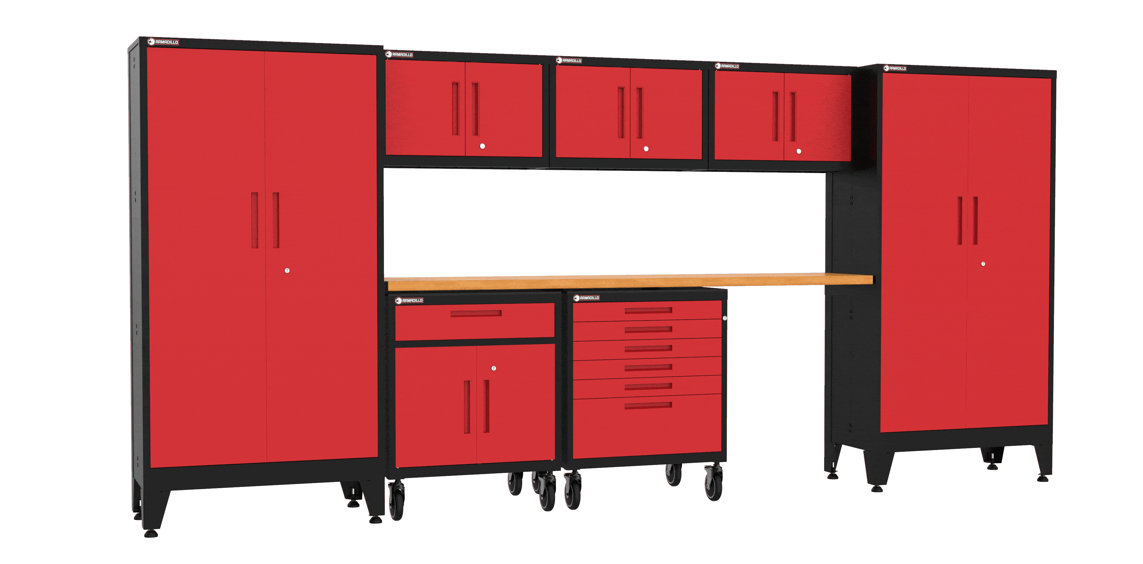Armadillo Tough 8-Piece Set with Wheels - Red (22R)