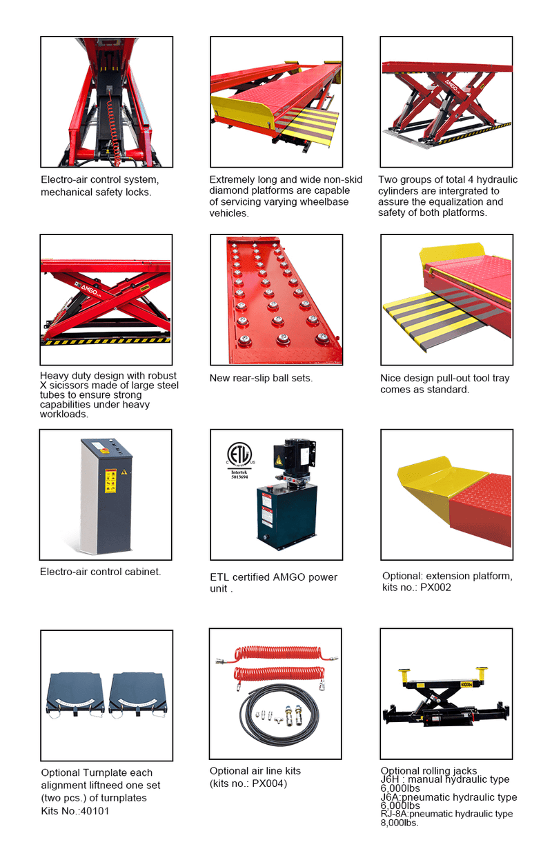 Amgo AX-12A, 6 Ton Alignment Scissor Lift