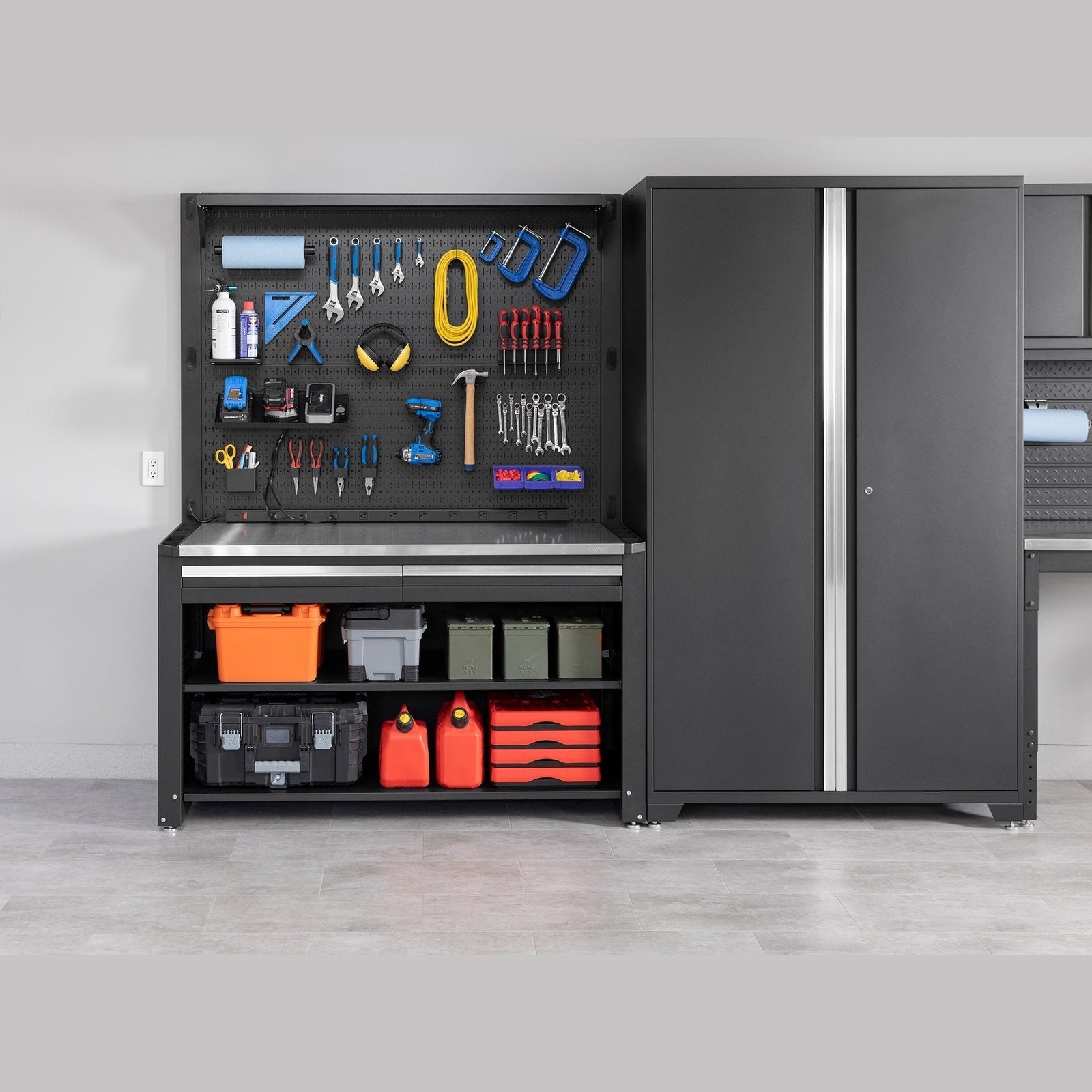 NewAge Pro Series 78 in. Workstation With 30 PC Accessory Kit – Steel ...