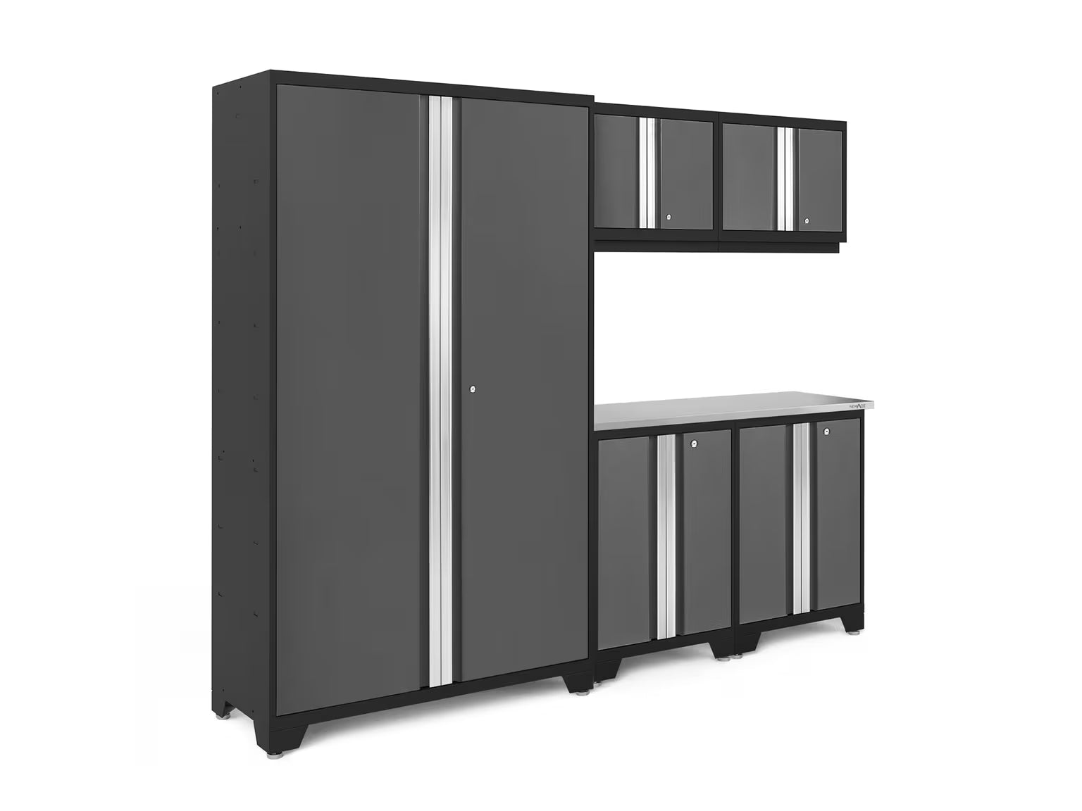 NewAge Bold Series 6 Piece Cabinet Set With Base, Wall Cabinets and 48 in. RTA Locker