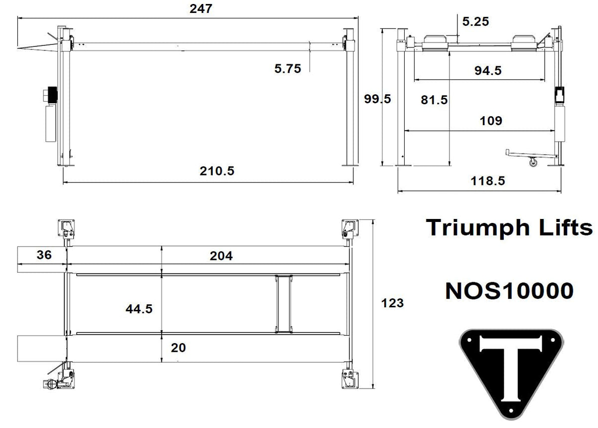 Triumph NOS10000 Car Lift Four Post Auto Parking Lift