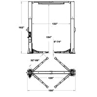NTO-13A 13,000 lb. Two-Post Vehicle Lift