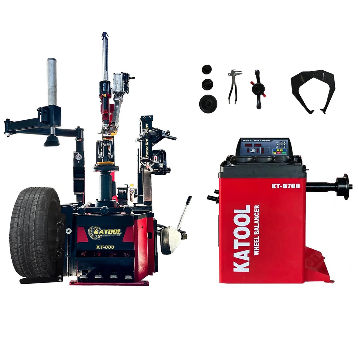 Katool KT-T880 Center Post Tire Changer + KT-B700 Wheel Balancer Combo
