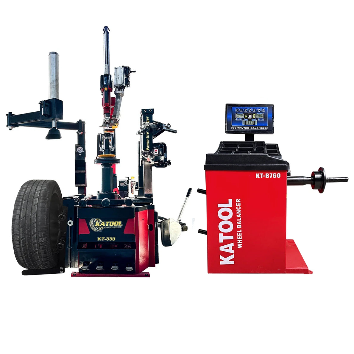 Katool KT-T880 Center Post Tire Changer + KT-B760 Wheel Balancer Combo