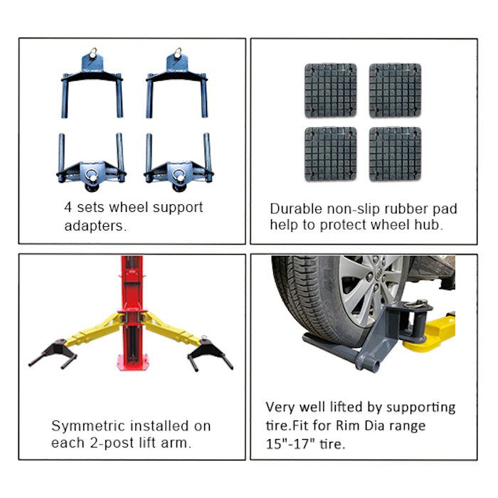 AMGO 20806 Wheel Support Adapter For Two Post Lifts - 4 QTY