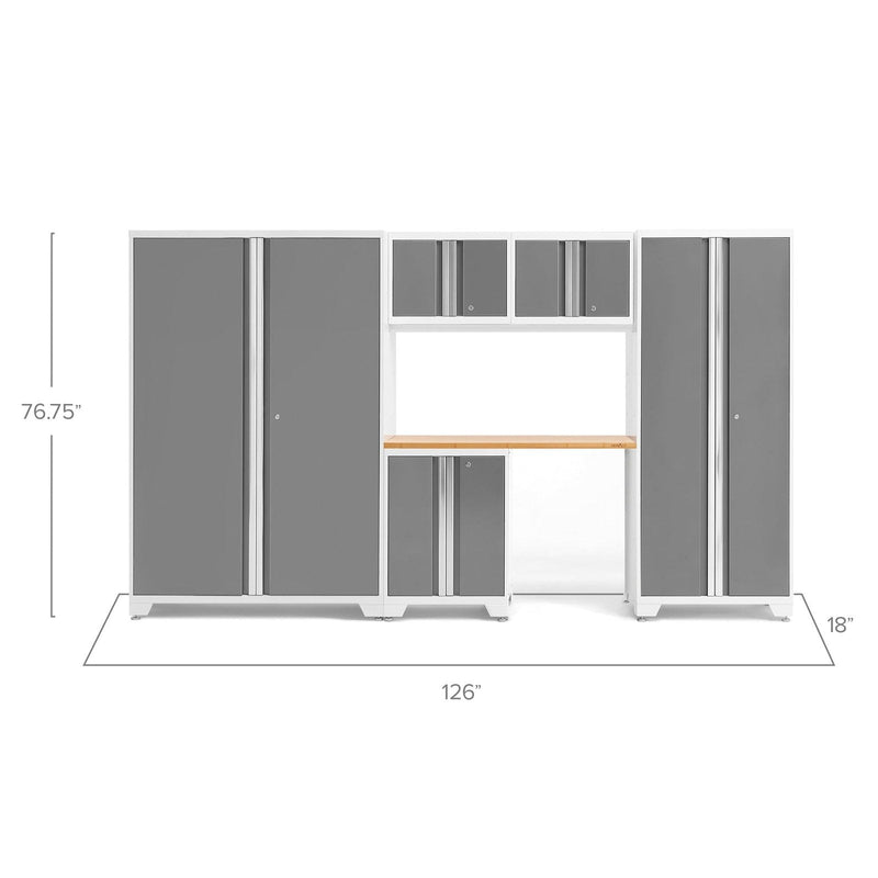 NewAge Bold Series 6 Piece Cabinet Set With Base, Wall Cabinets, 30 in. Locker and 48 in. RTA Locker