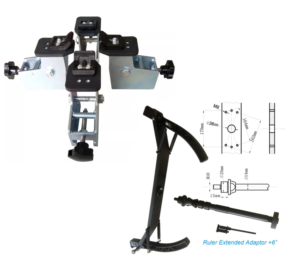 Katool KT-T800 Tire Changer + KT-B750 Wheel Balancer Combo with Motorcycle Adapter Kit (KT-MC1 + KT-MC2 Combo)