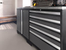 NewAge Pro Series 8 Piece Cabinet Set With Wall, Tool Drawer, Multi-Function Cabinet, Lockers and 84 in. Worktop