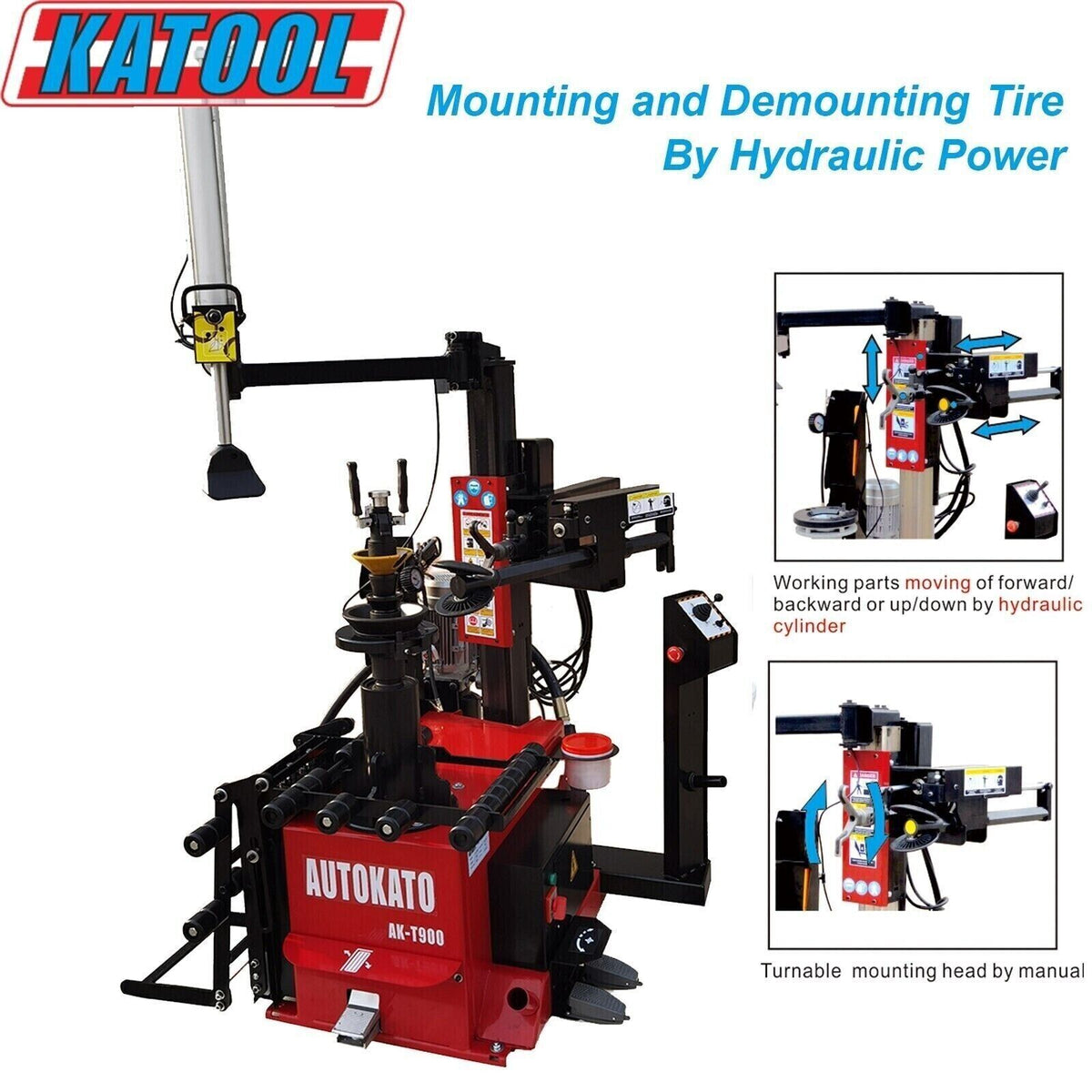 Katool AK-T900 Automatic Hydraulic Tire Changer & KT-B750 Wheel Balancer Combo
