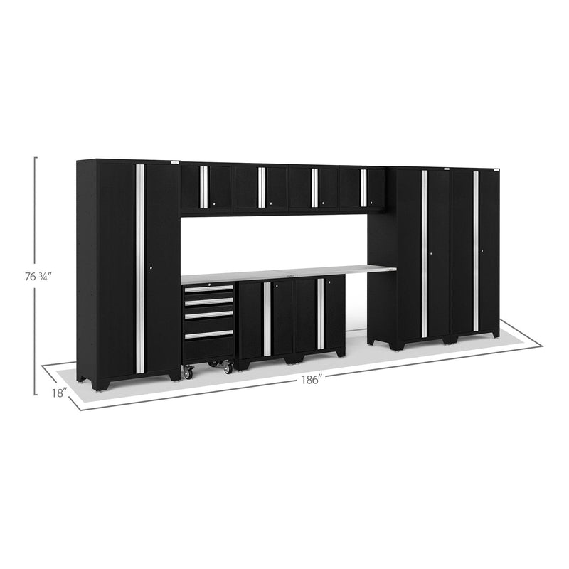 NewAge Bold Series 12 Piece Cabinet Set With Tool, Base, Wall Cabinets and 3 Lockers