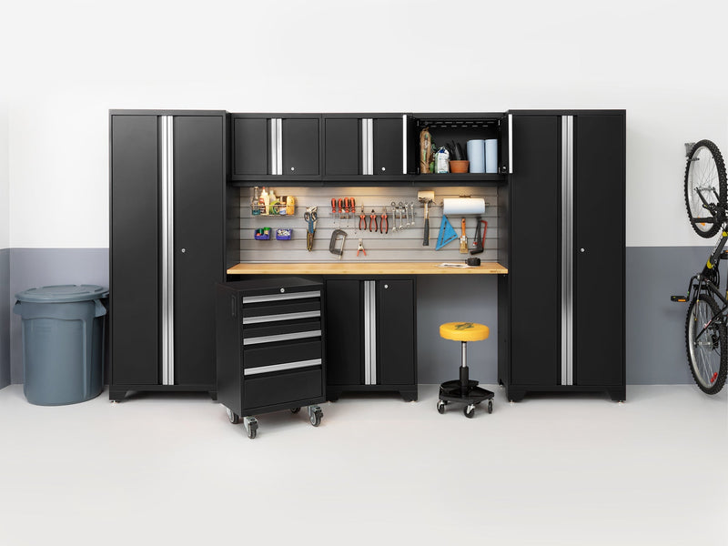 NewAge Bold Series 9 Piece Cabinet Set With Base, Wall Cabinets and 30 in. Lockers