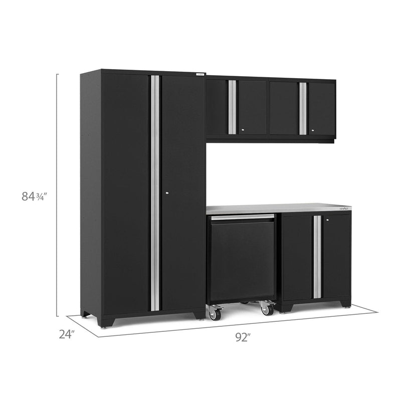 NewAge Pro Series 6 Piece Cabinet Set With Base, Wall Cabinet, Locker and Utility Cart